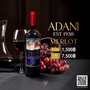 ADANI MERLOT ไวน์แดงคุณภาพจากชิลี ราคาพิเศษ จัดส่งฟรีทั่วประเทศ